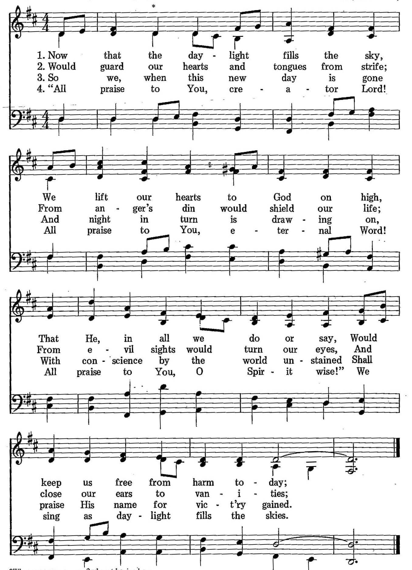 042 – Now That the Daylight Fills the Sky sheet music